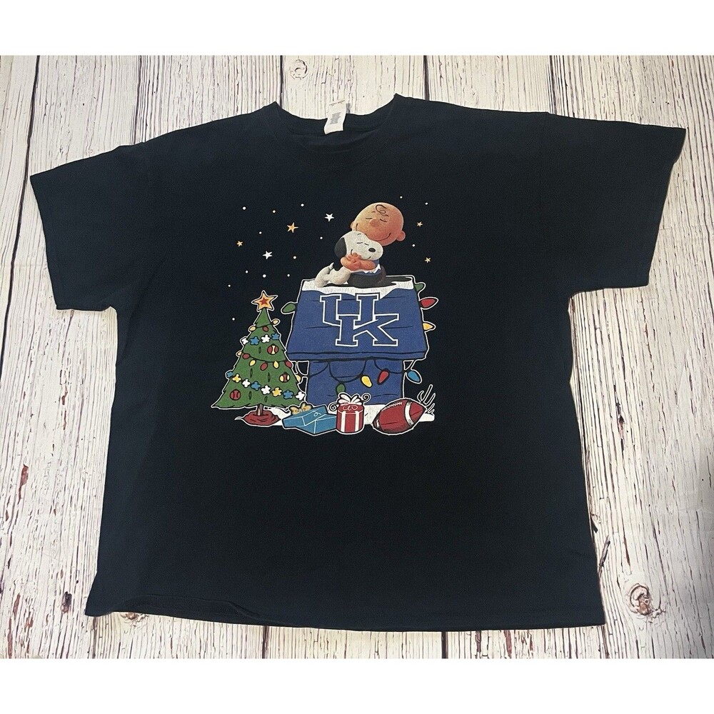 Charlie Brown Kentucky Wildcats T Shirt Football Snoopy Christmas XL Rare